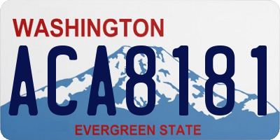 WA license plate ACA8181
