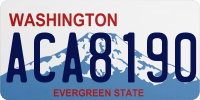 WA license plate ACA8190