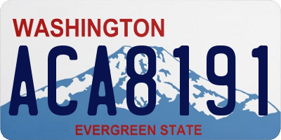 WA license plate ACA8191