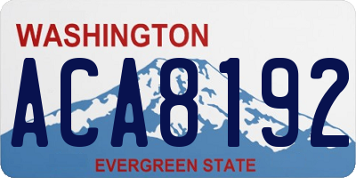 WA license plate ACA8192