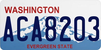 WA license plate ACA8203