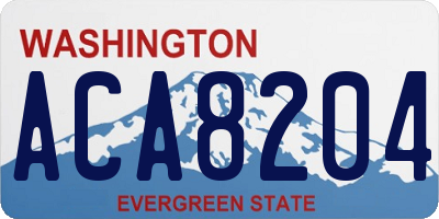 WA license plate ACA8204