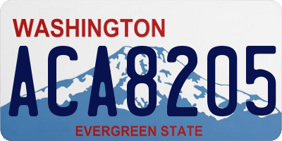 WA license plate ACA8205