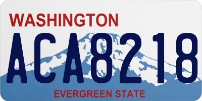 WA license plate ACA8218
