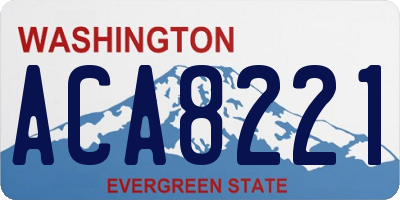 WA license plate ACA8221