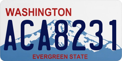 WA license plate ACA8231