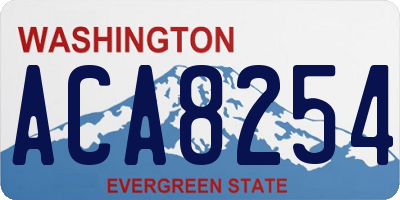 WA license plate ACA8254