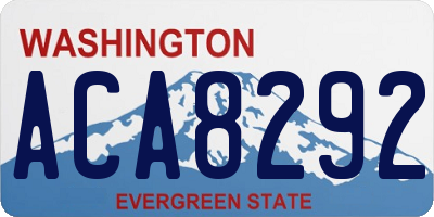 WA license plate ACA8292