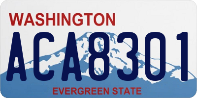 WA license plate ACA8301