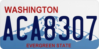 WA license plate ACA8307