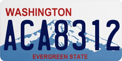 WA license plate ACA8312