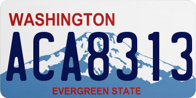 WA license plate ACA8313