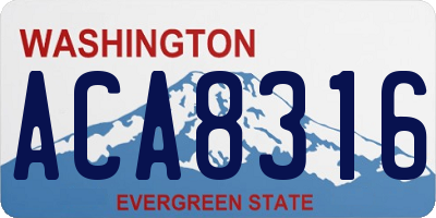 WA license plate ACA8316
