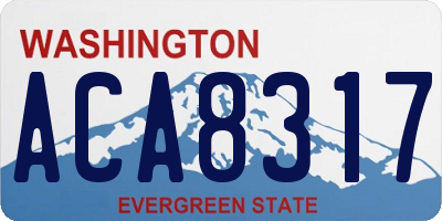 WA license plate ACA8317