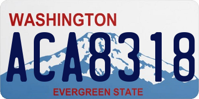 WA license plate ACA8318