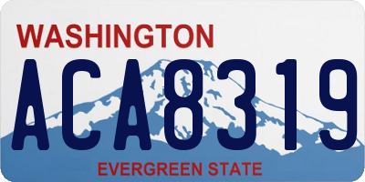 WA license plate ACA8319