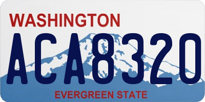 WA license plate ACA8320