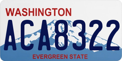 WA license plate ACA8322