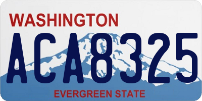 WA license plate ACA8325