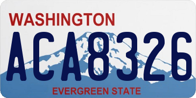 WA license plate ACA8326