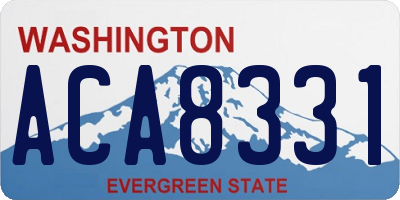 WA license plate ACA8331