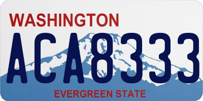 WA license plate ACA8333