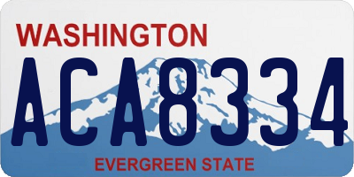 WA license plate ACA8334