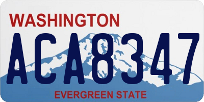 WA license plate ACA8347