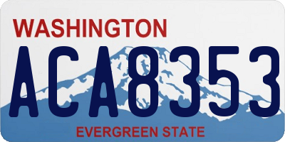 WA license plate ACA8353
