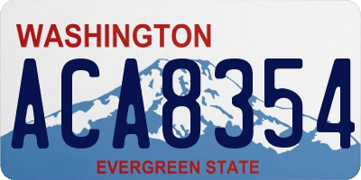 WA license plate ACA8354