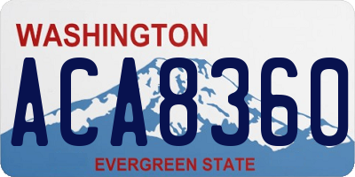 WA license plate ACA8360