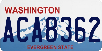 WA license plate ACA8362