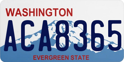 WA license plate ACA8365