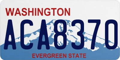 WA license plate ACA8370