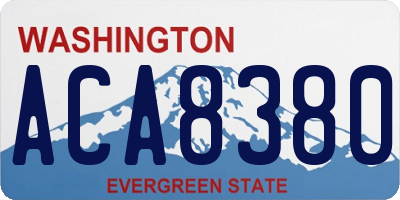 WA license plate ACA8380