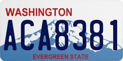 WA license plate ACA8381