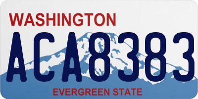 WA license plate ACA8383
