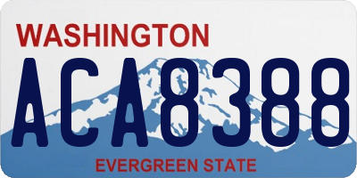 WA license plate ACA8388