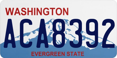 WA license plate ACA8392
