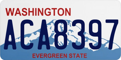WA license plate ACA8397