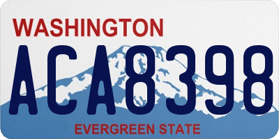WA license plate ACA8398