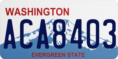 WA license plate ACA8403