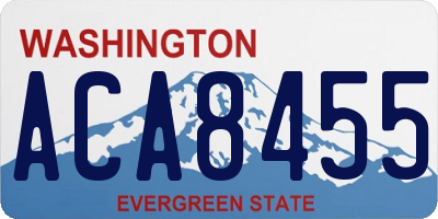 WA license plate ACA8455