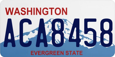 WA license plate ACA8458