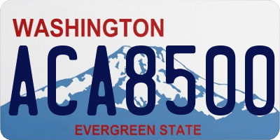 WA license plate ACA8500