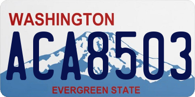 WA license plate ACA8503