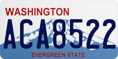 WA license plate ACA8522