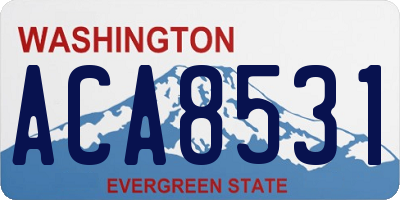 WA license plate ACA8531