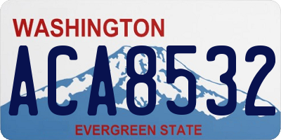 WA license plate ACA8532