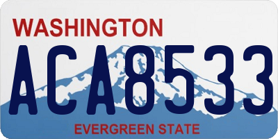 WA license plate ACA8533